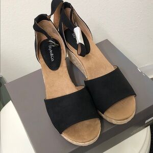 Style & Co. Black and Brown Wedge Sandals
